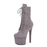High-heeled Shoes With Round Heads And Low Boots-BS01035-Veeddydropshipping